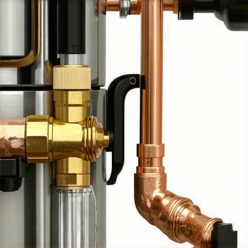 Close up of espresso machine internal water leak at a brass fitting