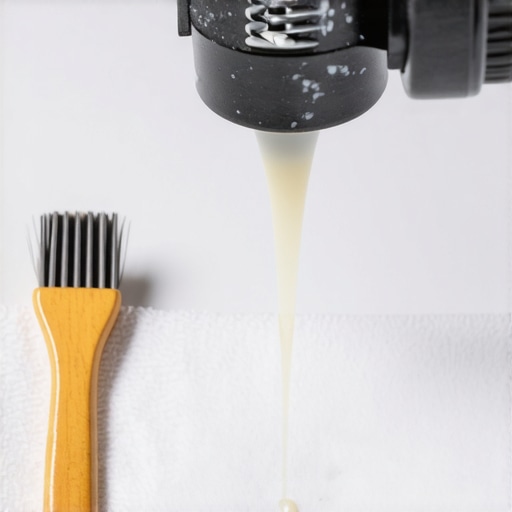 Close up of milk stone buildup inside the threads of an espresso machine steam wand tip.