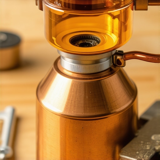 Detailed view of espresso machine pressure stat components including diaphragm and copper tubing