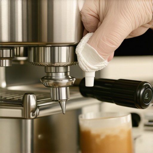 Lubricating an Espresso Machine Joystick Lever Barista applying silicone grease to the mechanical pivot of an espresso steam lever