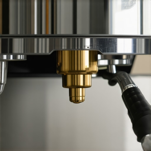 Barista performing maintenance by lubricating the internal mechanical parts of an espresso machine.