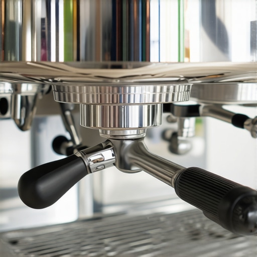 A person installing a new gasket into an espresso machine group head for maintenance.