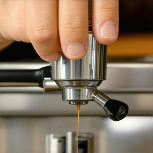 Mastering the soft tap knock box technique A barista demonstrating the correct wrist motion to empty an espresso portafilter into a knock box cleanly.