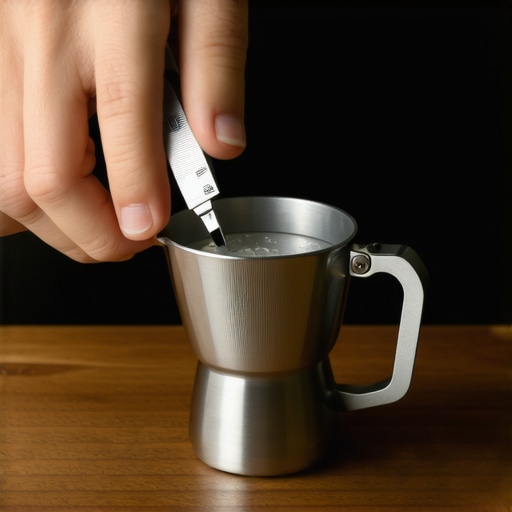 Digital calipers measuring the inside of a 58mm espresso basket to ensure a perfect dosing cup fit.