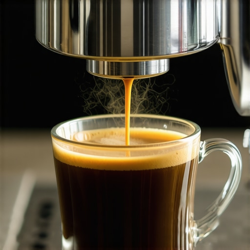 A bottomless portafilter spraying espresso due to channeling issues.