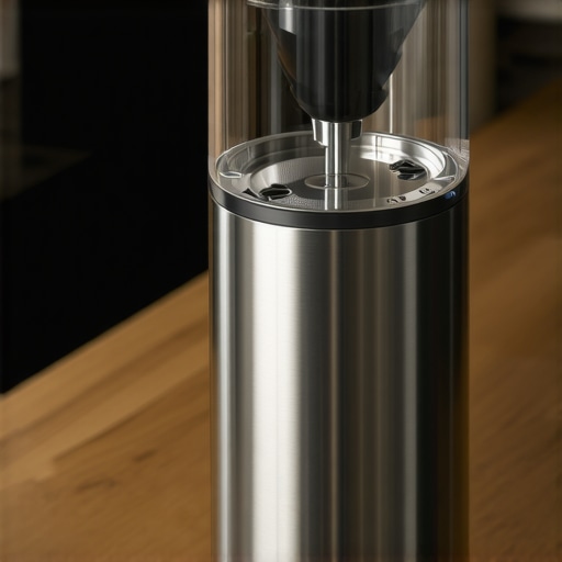Optimized Coffee Grinder Placement for Cooling A coffee grinder positioned on a countertop with plenty of ventilation space to prevent overheating.