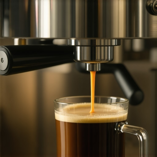 Espresso machine gauge at 6 bars for dark roast brewing