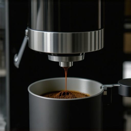 Close up of uniform espresso grounds in a portafilter for better extraction.