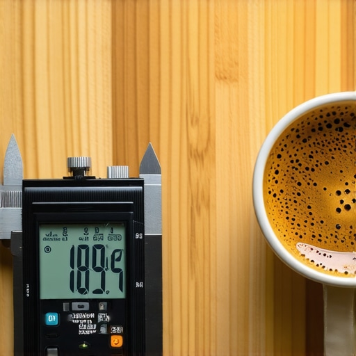 Digital caliper measuring an espresso basket for perfect fit.