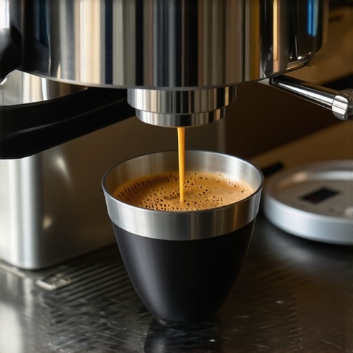 Barista using a WDT tool to distribute espresso grounds in a portafilter.