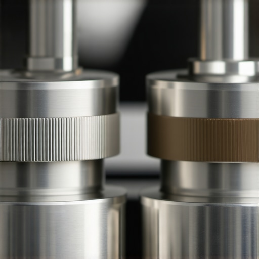 Close-up view of precision flat burrs used in high-end coffee grinders for espresso.