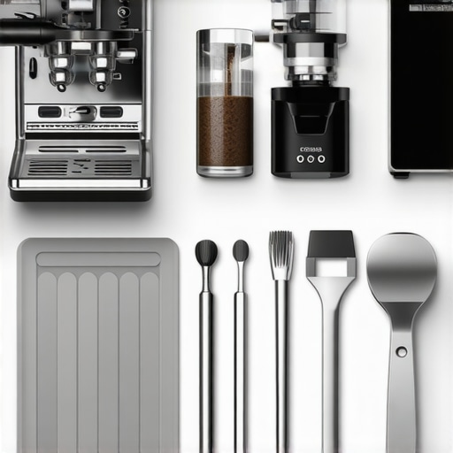 An organized home coffee station with espresso machine and grinder.