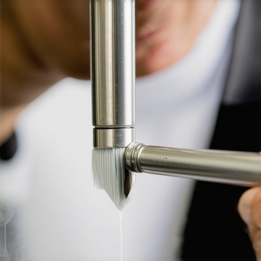 Professional Steam Wand Cleaning Brush Barista using a specialized nylon brush to clean the interior of an espresso machine steam wand.