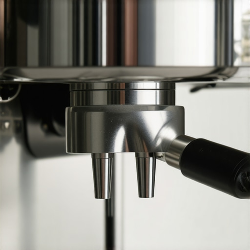A stainless steel espresso machine steam wand purging dry steam from a two-hole tip.