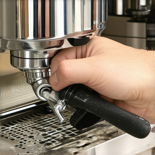 Professional espresso machine gasket replacement Close up of removing a group gasket from an espresso machine group head