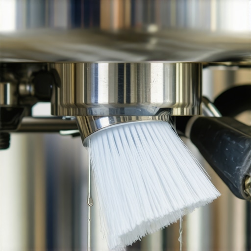 Barista cleaning an espresso machine group head to maintain pressure