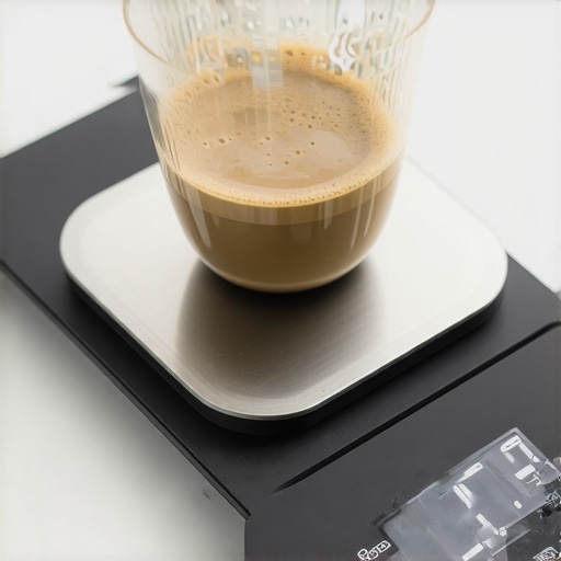 Protecting an espresso scale from heat drift An espresso scale with a silicone mat being used under an espresso machine to prevent heat-related shutdowns.