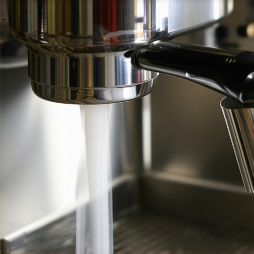 A barista purging a steam wand to ensure dry steam for better milk frothing.