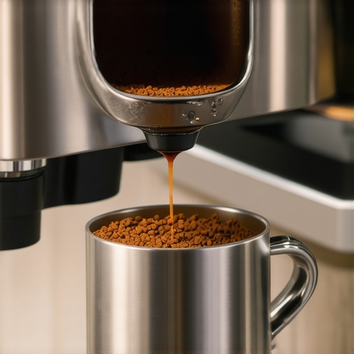 A barista purging the grinder chute to remove stale coffee grounds before pulling an espresso shot.