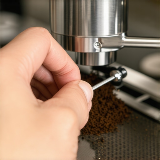 Barista using a pick tool to replace a leaking group gasket on an espresso machine