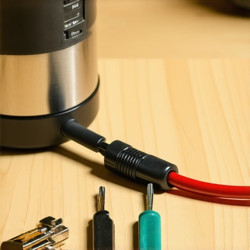 Repairing coffee grinder internal wiring Close up of coffee grinder internal electrical components and wiring repair process.