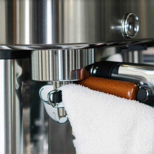Barista cleaning an espresso machine steam wand