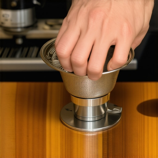 Safe portafilter basket removal technique Using leverage to remove a stuck espresso basket