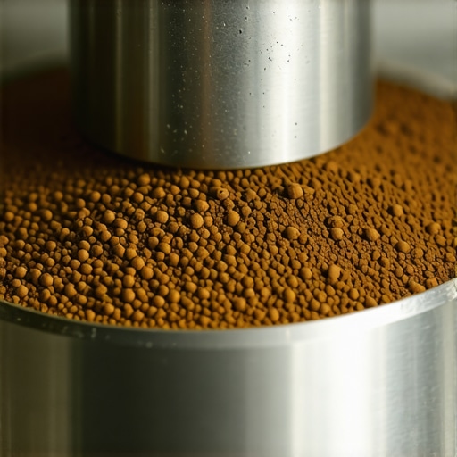 Close-up of coffee grinder burrs being inspected for maintenance.