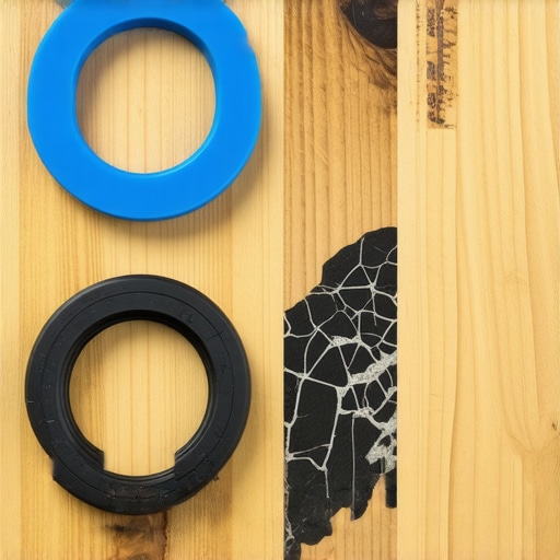 Comparison of a new blue silicone espresso gasket and a fossilized black rubber gasket.