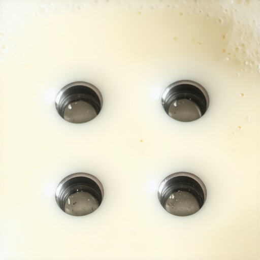 A four-hole steam wand creating a vortex in a milk pitcher for latte art.