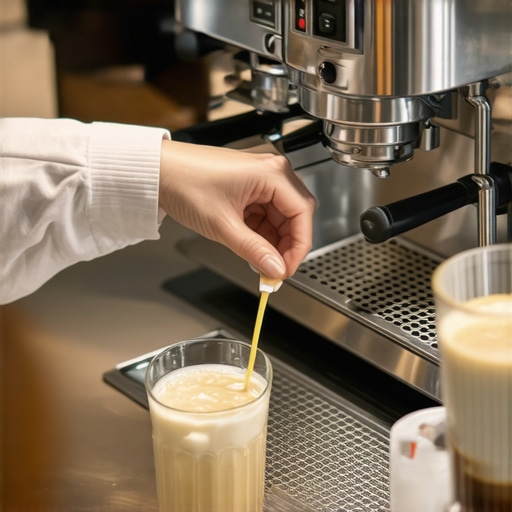 Barista testing water quality at a coffee station