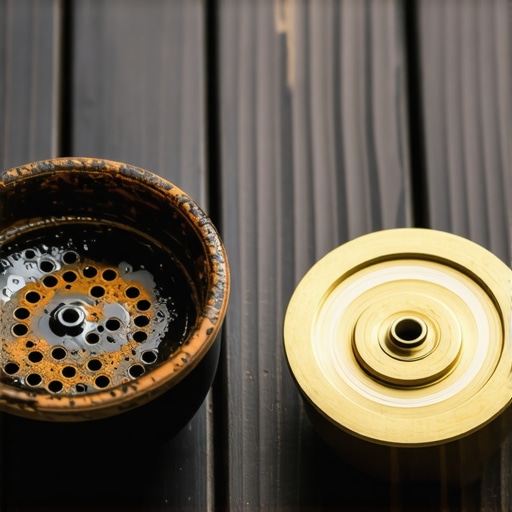 Comparison of a corroded and a new espresso machine heating element showing mineral damage.