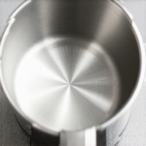 Close up of a 58mm dosing cup inside a portafilter basket showing the necessary clearance gap.