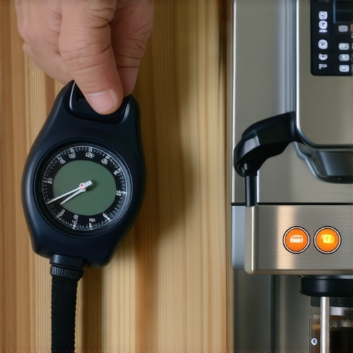 Timing the Temperature Surf Close up of timing an espresso machine heating cycle for better stability