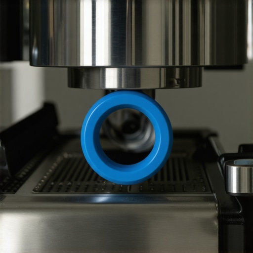 Close-up of a barista installing a durable silicone gasket into an espresso machine group head for better maintenance.