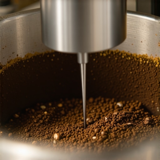 Close up of a WDT distribution tool in a portafilter
