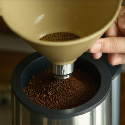 Silicone bellows on a coffee grinder hopper