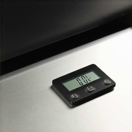Close up of an espresso scale on a silicone mat over a machine drip tray