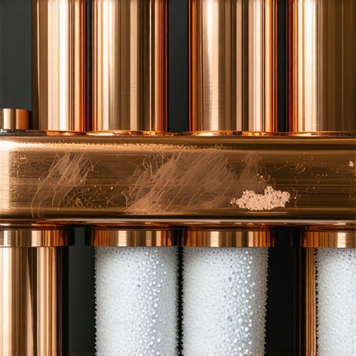 Close up of calcium scale inside an espresso machine boiler